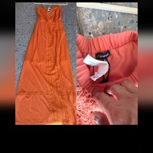 Nwt. Ladies Tube Top Maxi Dress with crochet details size medium